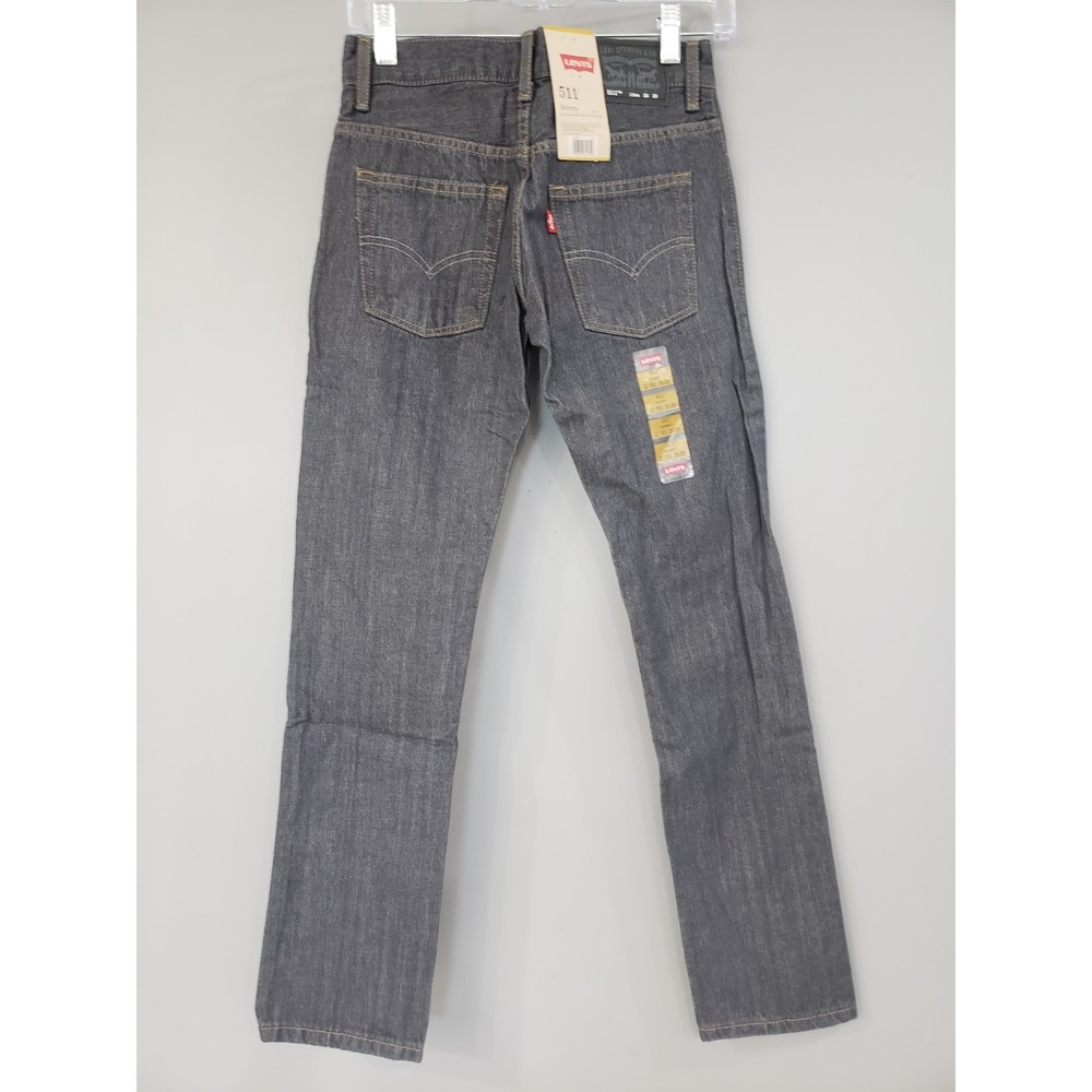 NEW Levi's Boys Skinny 511 Slim Fit‎ Jeans Size 12 Gray 26x26